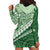 Green Bula Fiji Hoodie Dress Fijian Language Week Tapa Cloth - Pastel