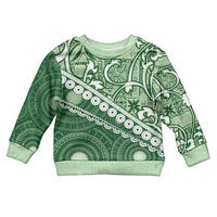 Green Bula Fiji Kid Ugly Christmas Sweater Fijian Language Week Tapa Cloth - Pastel