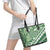 Green Bula Fiji Leather Tote Bag Fijian Language Week Tapa Cloth - Pastel