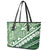 Green Bula Fiji Leather Tote Bag Fijian Language Week Tapa Cloth - Pastel