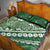 Green Bula Fiji Quilt Bed Set Fijian Language Week Tapa Cloth - Pastel