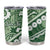 Green Bula Fiji Tumbler Cup Fijian Language Week Tapa Cloth - Pastel