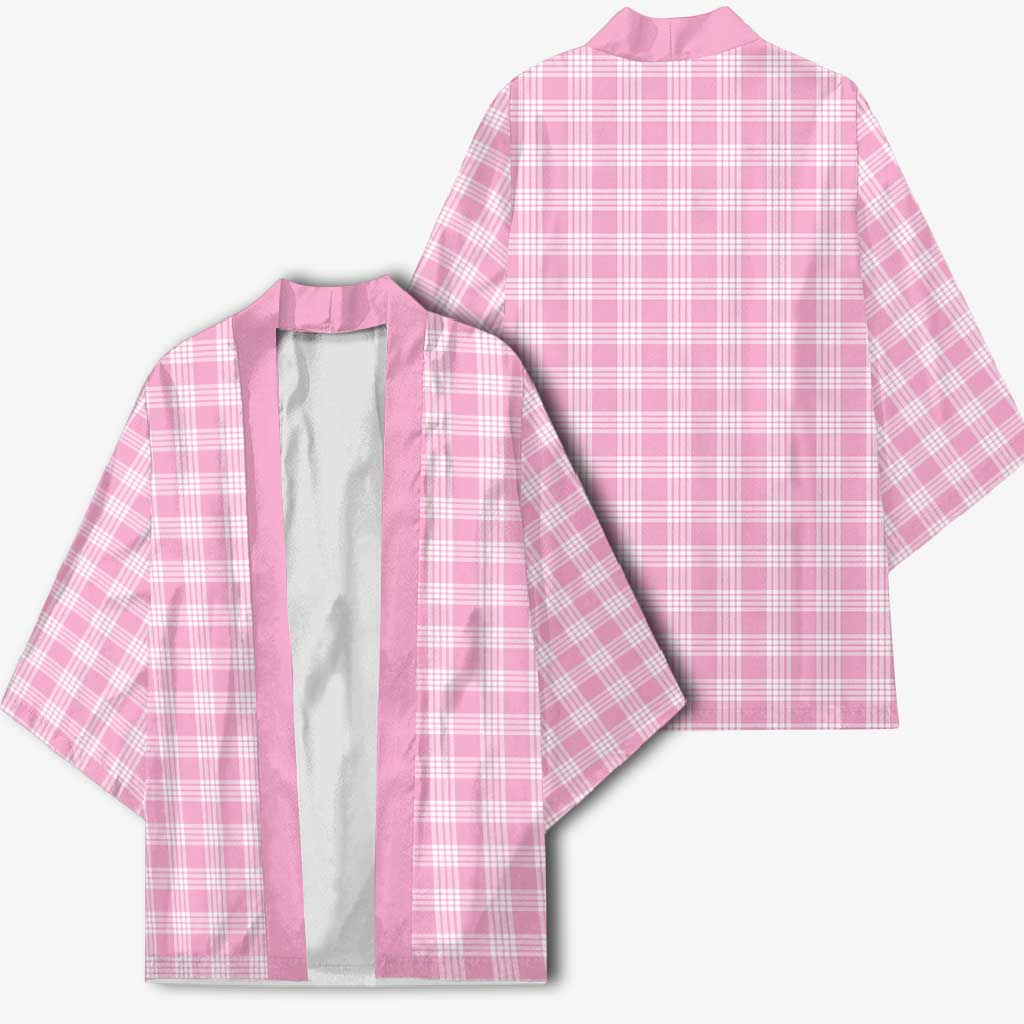 Light Pink Japanese Palaka Pride Kimono - Polynesian Pride
