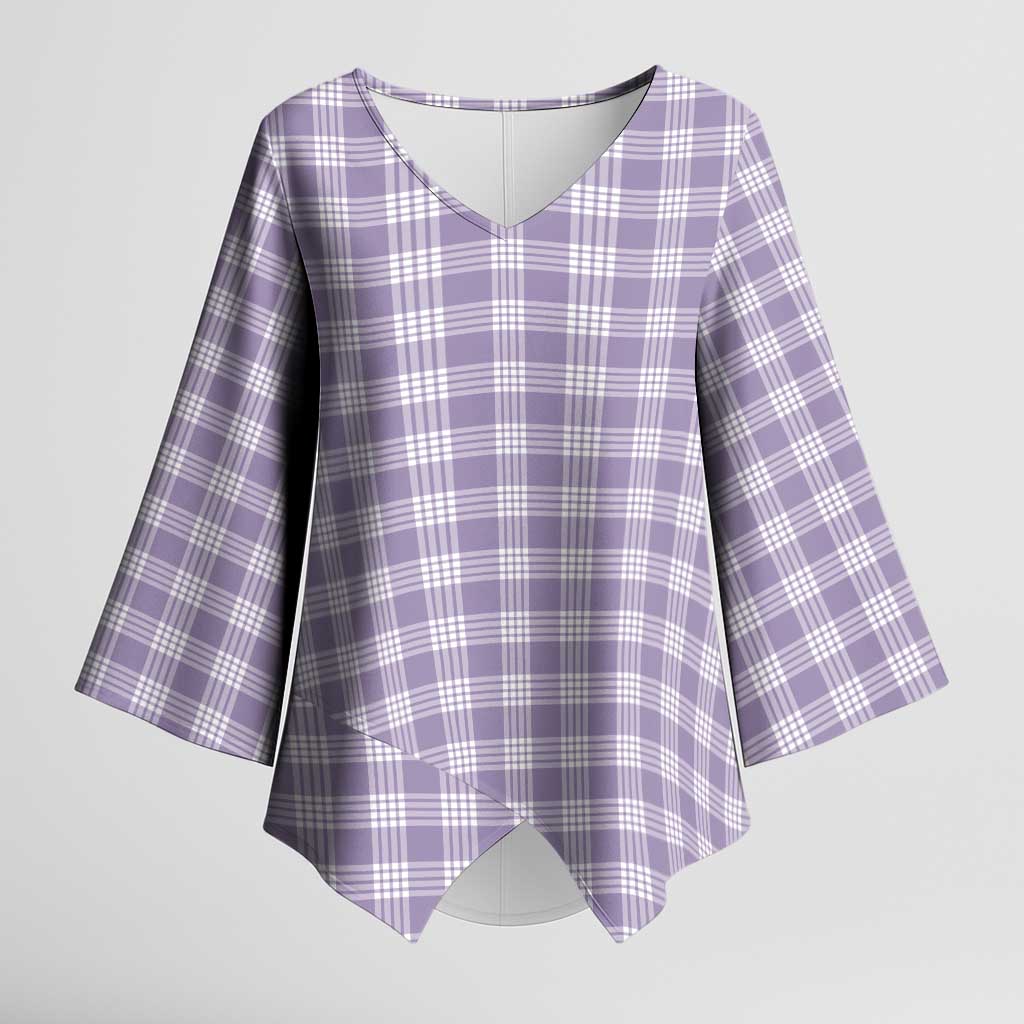 Lavender Japanese Palaka Pride Kimono Sleeve Blouse - Polynesian Pride
