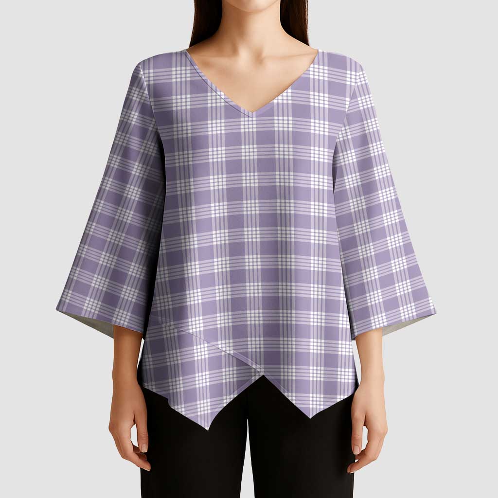 Lavender Japanese Palaka Pride Kimono Sleeve Blouse - Polynesian Pride