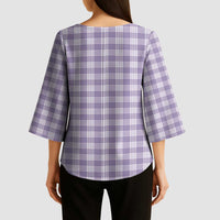 Lavender Japanese Palaka Pride Kimono Sleeve Blouse - Polynesian Pride