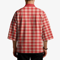 Red Japanese Palaka Pride Kimono - Polynesian Pride