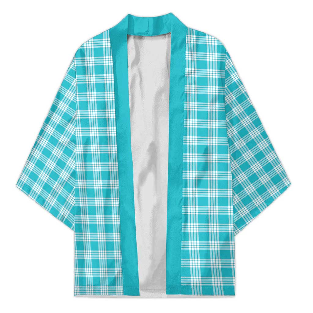Turquoise Japanese Palaka Pride Kimono - Polynesian Pride