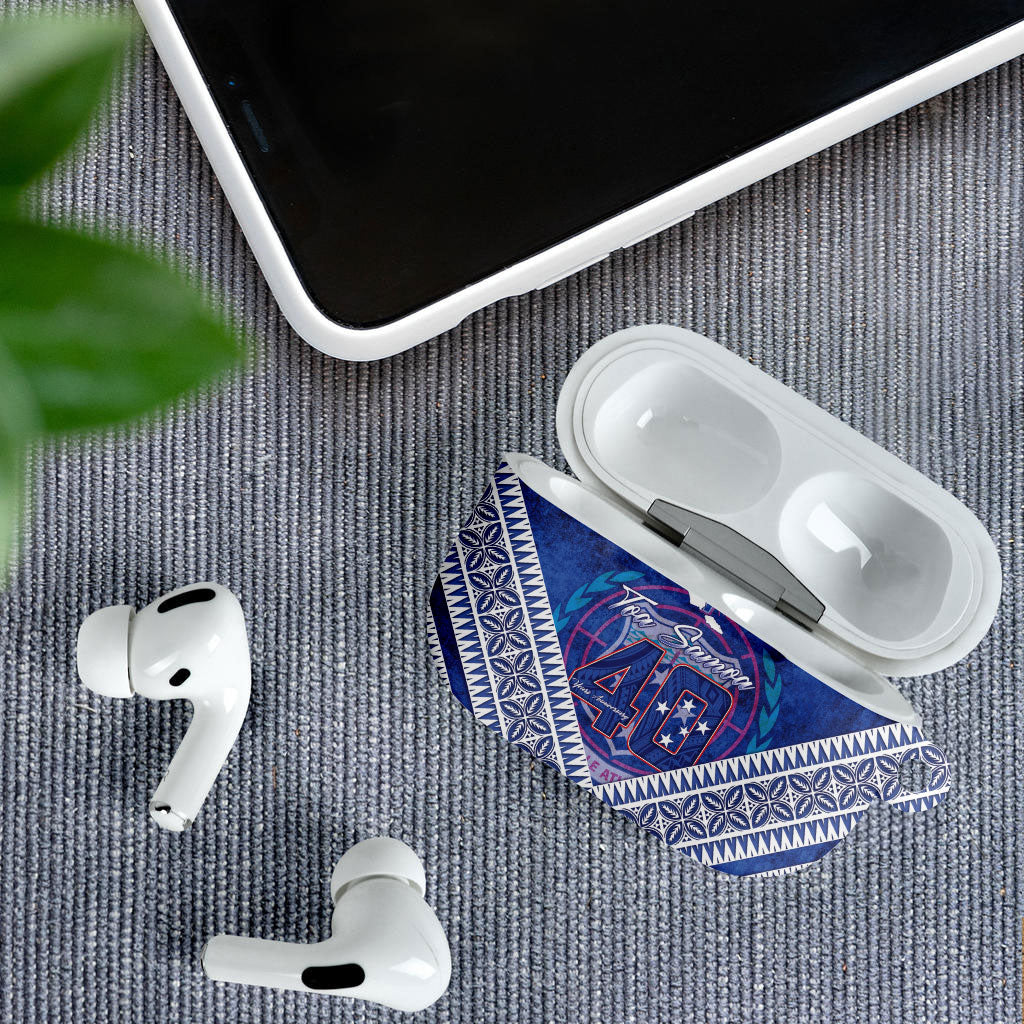 Toa Samoa Rugby AirPods Case 40th Anniversary Samoan Siapo Pattern LT14 - Polynesian Pride
