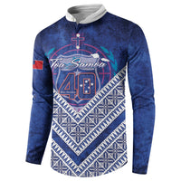 Toa Samoa Rugby Custom Button Sweatshirt 40th Anniversary Samoan Siapo Pattern LT14 - Polynesian Pride