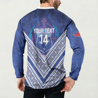 Toa Samoa Rugby Custom Button Sweatshirt 40th Anniversary Samoan Siapo Pattern LT14 - Polynesian Pride