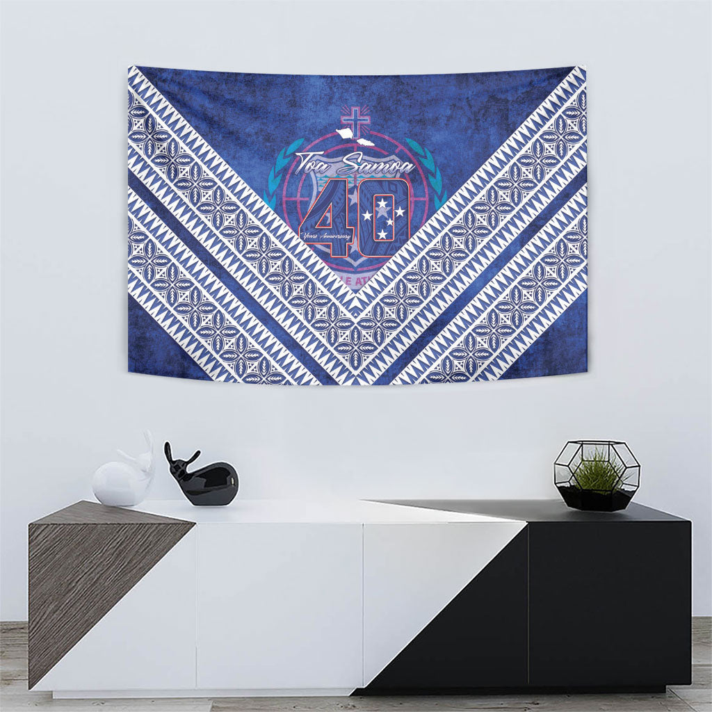 Toa Samoa Rugby Tapestry 40th Anniversary Samoan Siapo Pattern LT14 - Polynesian Pride