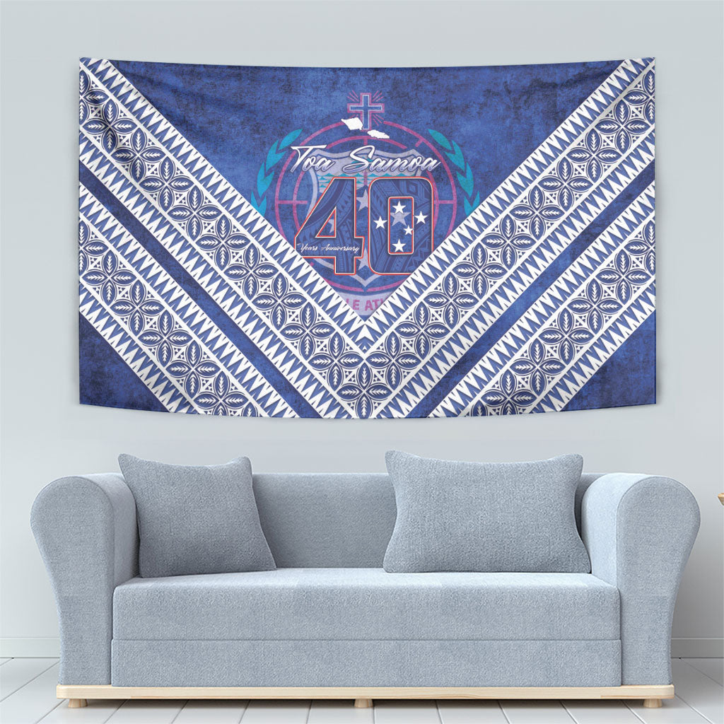 Toa Samoa Rugby Tapestry 40th Anniversary Samoan Siapo Pattern LT14 - Polynesian Pride