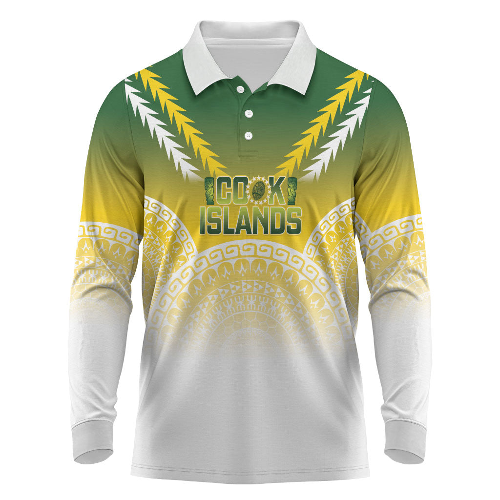 Cook Islands Rugby Custom Long Sleeve Polo Shirt Come On Kukis LT14 Multicolor - Polynesian Pride