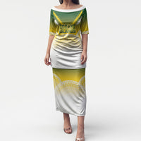 Cook Islands Rugby Custom Puletasi Come On Kukis LT14 Long Dress Multicolor - Polynesian Pride