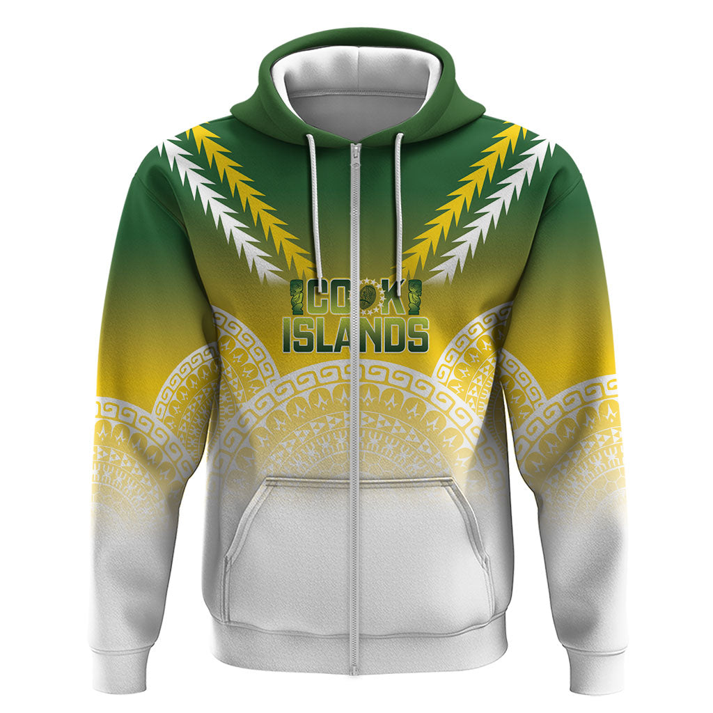 Cook Islands Rugby Custom Zip Hoodie Come On Kukis LT14 Zip Hoodie Multicolor - Polynesian Pride