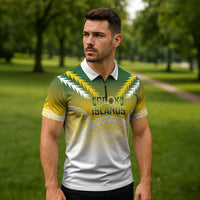 Cook Islands Rugby Custom Zipper Polo Shirt Come On Kukis LT14 - Polynesian Pride