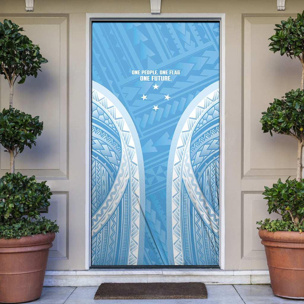 Federated States of Micronesia Independence Day Door Cover FSM 40th Anniversary Proud LT14 Blue - Polynesian Pride