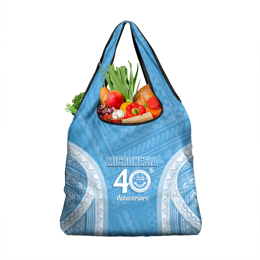 Federated States of Micronesia Independence Day Grocery Bag FSM 40th Anniversary Proud LT14 1-pack One Size Blue - Polynesian Pride
