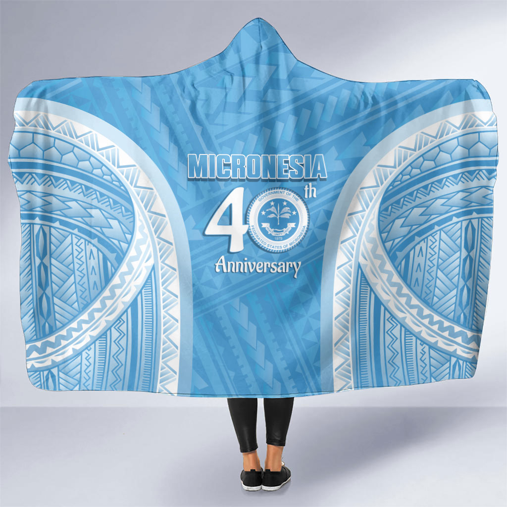 Federated States of Micronesia Independence Day Hooded Blanket FSM 40th Anniversary Proud LT14 One Size Blue - Polynesian Pride