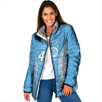 Federated States of Micronesia Independence Day Padded Jacket FSM 40th Anniversary Proud LT14 Women Blue - Polynesian Pride