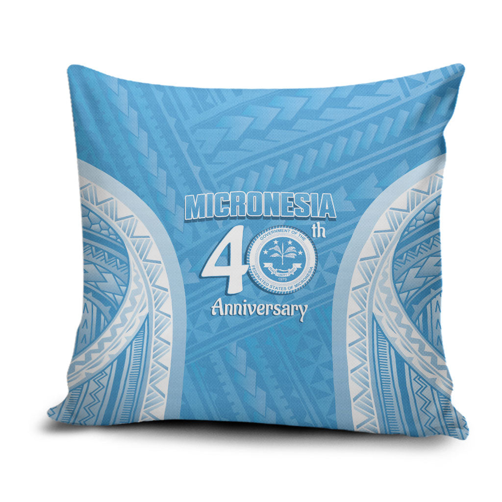 Federated States of Micronesia Independence Day Pillow Cover FSM 40th Anniversary Proud LT14 Blue - Polynesian Pride