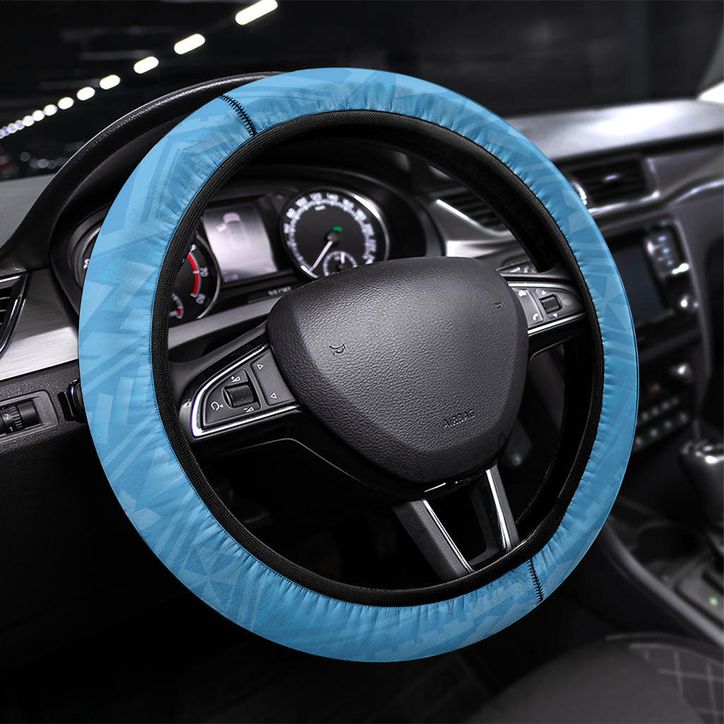 Federated States of Micronesia Independence Day Steering Wheel Cover FSM 40th Anniversary Proud LT14 Universal Fit Blue - Polynesian Pride