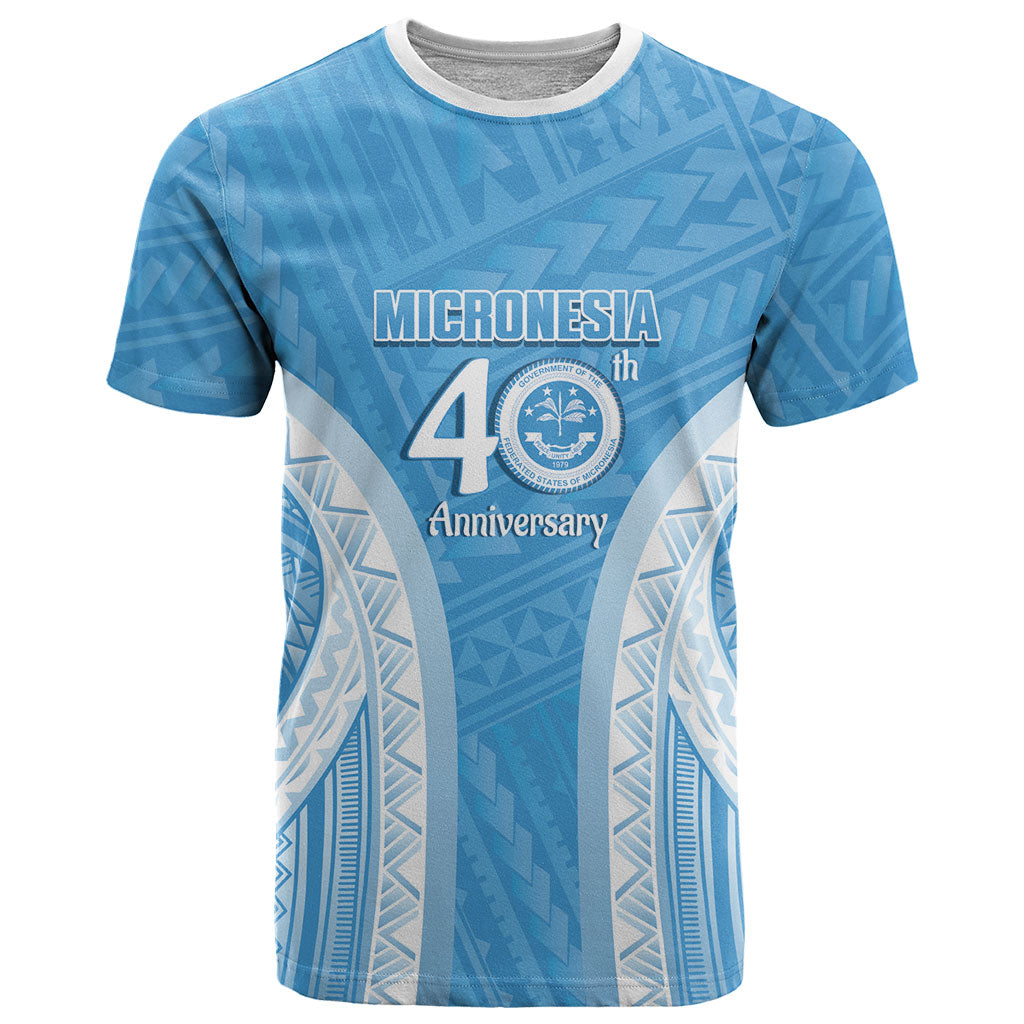 Federated States of Micronesia Independence Day T Shirt FSM 40th Anniversary Proud LT14 Blue - Polynesian Pride