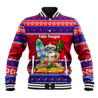 Custom Guam Christmas Baseball Jacket Guaman Santas Felis Pasgua LT14 Unisex Blue - Polynesian Pride