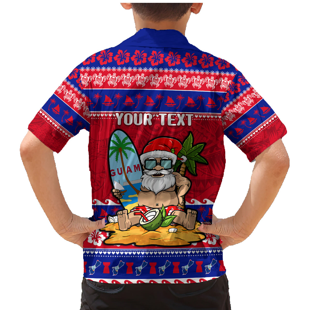 Custom Guam Christmas Family Matching Mermaid Dress and Hawaiian Shirt Guaman Santas Felis Pasgua LT14 - Polynesian Pride