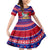 Custom Guam Christmas Family Matching Mermaid Dress and Hawaiian Shirt Guaman Santas Felis Pasgua LT14 Daughter's Dress Blue - Polynesian Pride