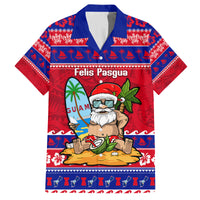 Custom Guam Christmas Family Matching Summer Maxi Dress and Hawaiian Shirt Guaman Santas Felis Pasgua LT14 Dad's Shirt - Short Sleeve Blue - Polynesian Pride
