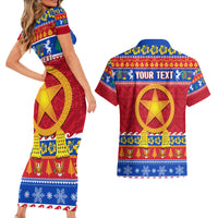Custom Philippines Christmas Couples Matching Short Sleeve Bodycon Dress and Hawaiian Shirt Filipino Parol Maligayang Pasko LT14 - Polynesian Pride