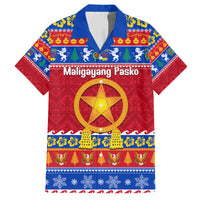 Custom Philippines Christmas Family Matching Long Sleeve Bodycon Dress and Hawaiian Shirt Filipino Parol Maligayang Pasko LT14 Dad's Shirt - Short Sleeve Blue - Polynesian Pride