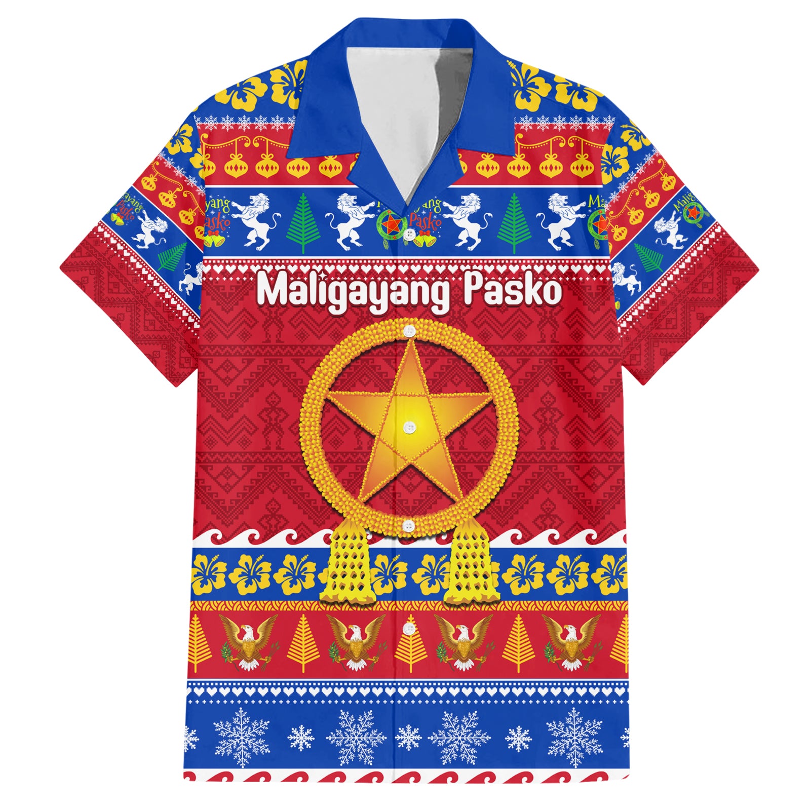 Custom Philippines Christmas Hawaiian Shirt Filipino Parol Maligayang Pasko LT14 Blue - Polynesian Pride