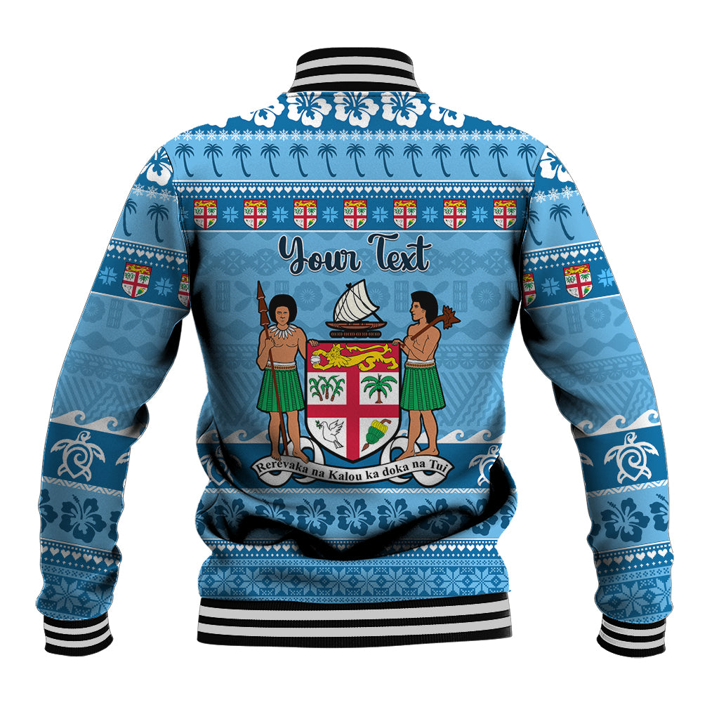 Custom Fiji Christmas Baseball Jacket Fijian Tapa Marau na Kerisimasi LT14 - Polynesian Pride