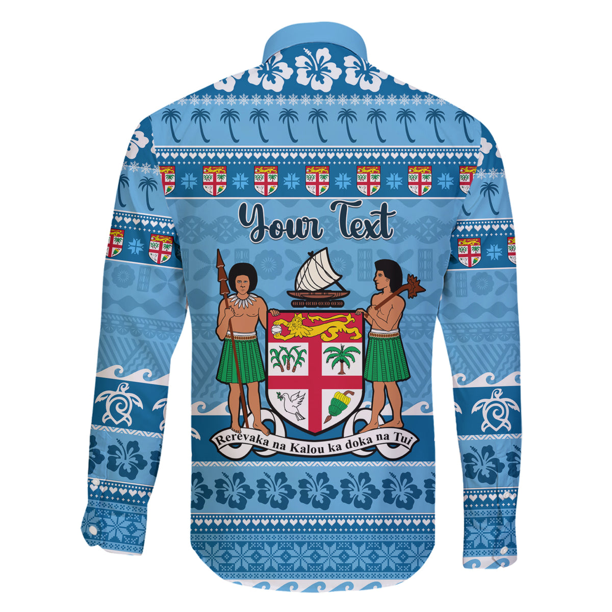 Custom Fiji Christmas Family Matching Short Sleeve Bodycon Dress and Hawaiian Shirt Fijian Tapa Marau na Kerisimasi LT14 - Polynesian Pride