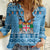 Custom Fiji Christmas Women Casual Shirt Fijian Tapa Marau na Kerisimasi LT14 Female Blue - Polynesian Pride
