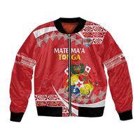 Custom Mate Maa Tonga Bomber Jacket 2024 Go Champions LT14 Unisex Red - Polynesian Pride