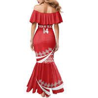 Custom Mate Maa Tonga Family Matching Mermaid Dress and Hawaiian Shirt 2024 Go Champions