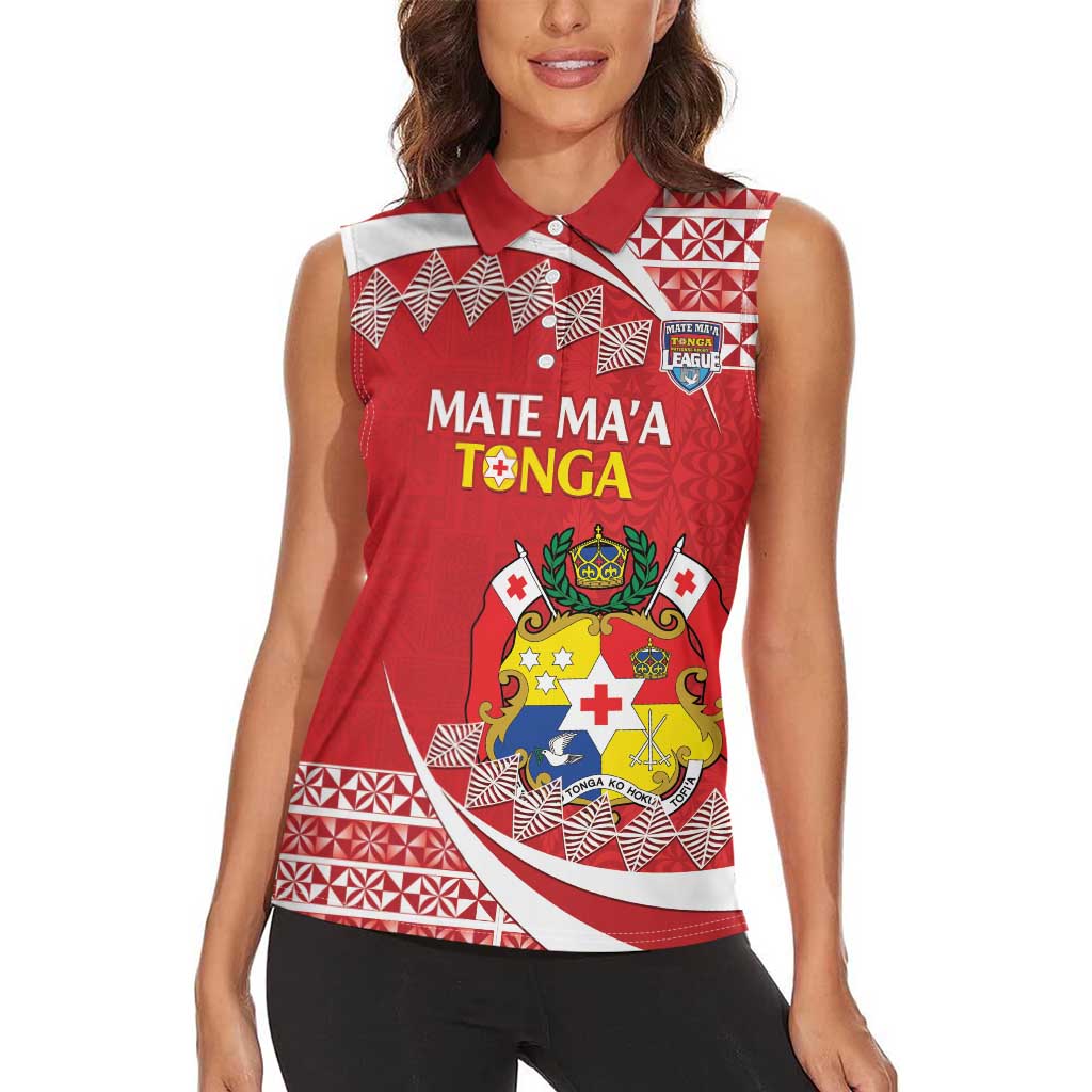 Custom Mate Maa Tonga Women Sleeveless Polo Shirt 2024 Go Champions