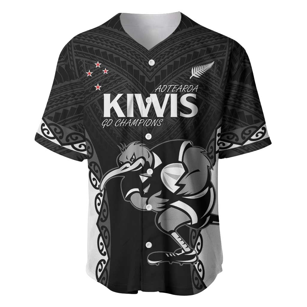 Aotearoa Rugby Custom Baseball Jersey Maori Kiwi - Mascot Style