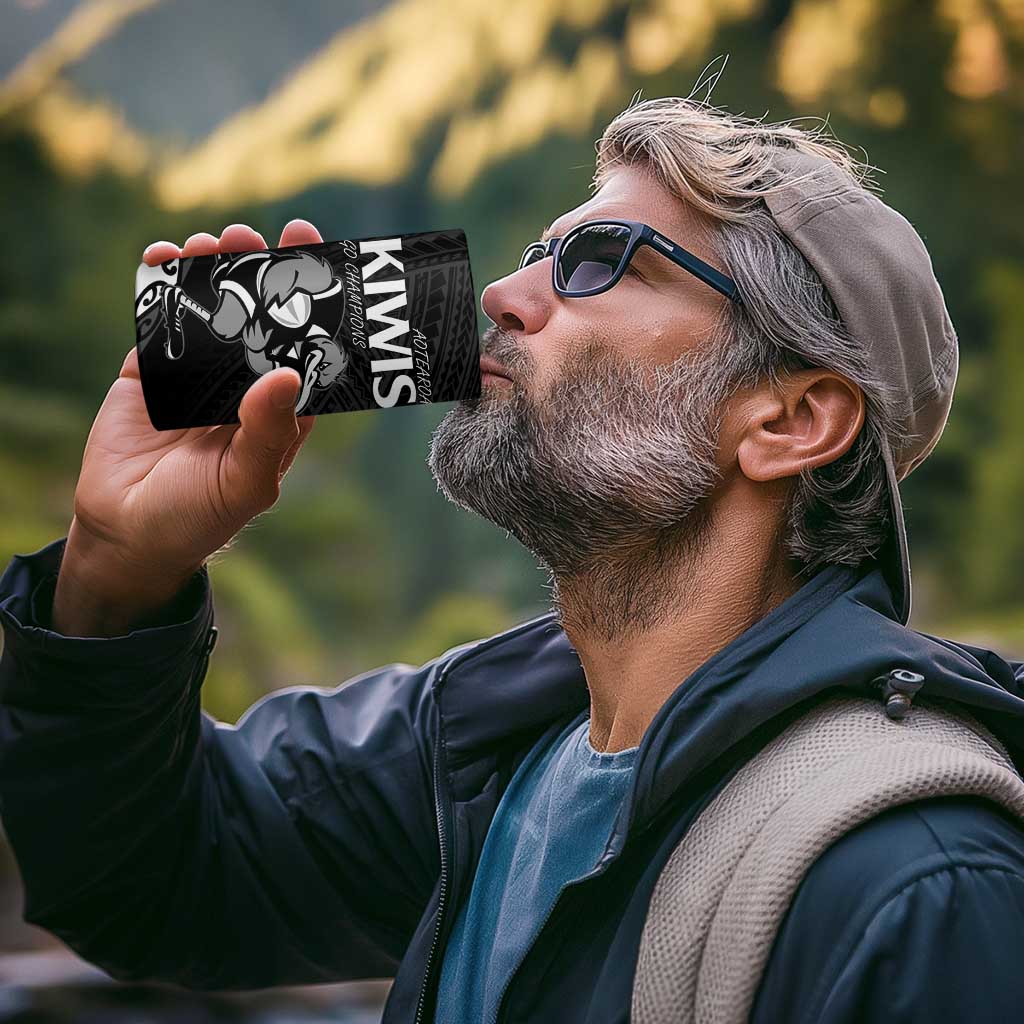 Custom Aotearoa Rugby 4 in 1 Can Cooler Tumbler Maori Kiwi - Mascot Style