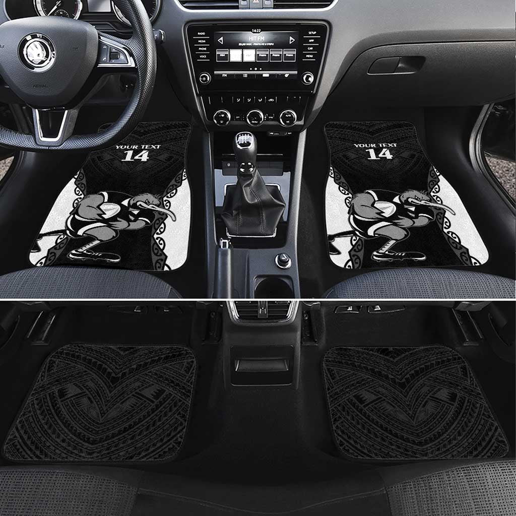 Aotearoa Rugby Custom Car Mats Maori Kiwi - Mascot Style