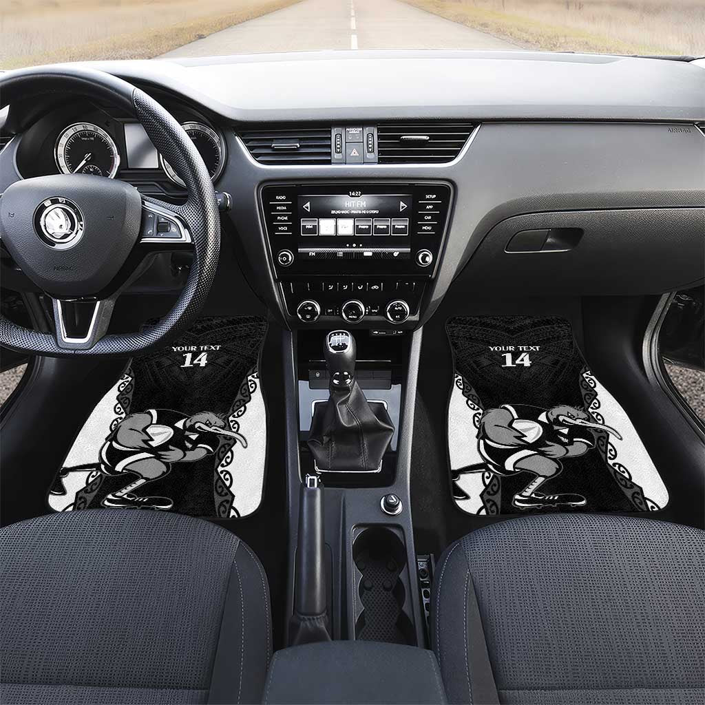 Aotearoa Rugby Custom Car Mats Maori Kiwi - Mascot Style