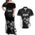 Aotearoa Rugby Custom Couples Matching Off Shoulder Maxi Dress and Hawaiian Shirt Maori Kiwi - Mascot Style