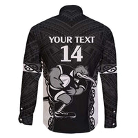 Aotearoa Rugby Custom Family Matching Long Sleeve Bodycon Dress and Hawaiian Shirt Maori Kiwi - Mascot Style LT14 - Polynesian Pride