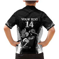 Aotearoa Rugby Custom Family Matching Mermaid Dress and Hawaiian Shirt Maori Kiwi - Mascot Style LT14 - Polynesian Pride