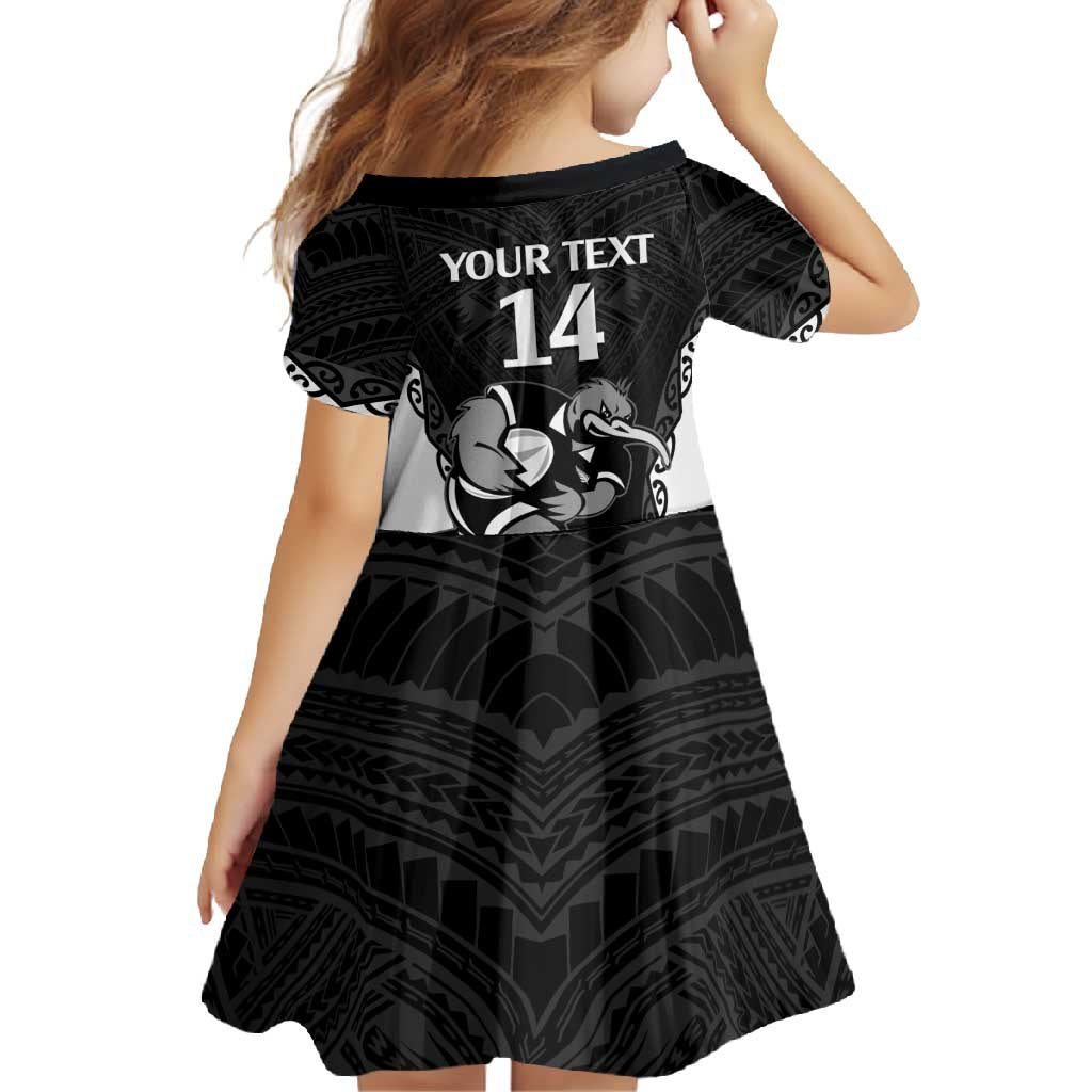 Aotearoa Rugby Custom Family Matching Mermaid Dress and Hawaiian Shirt Maori Kiwi - Mascot Style LT14 - Polynesian Pride