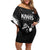 Aotearoa Rugby Custom Family Matching Off Shoulder Short Dress and Hawaiian Shirt Maori Kiwi - Mascot Style